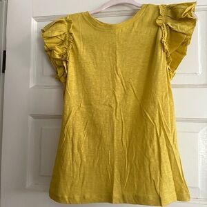 Ruffle Sleeve Short Sleeve Tee in Yellow